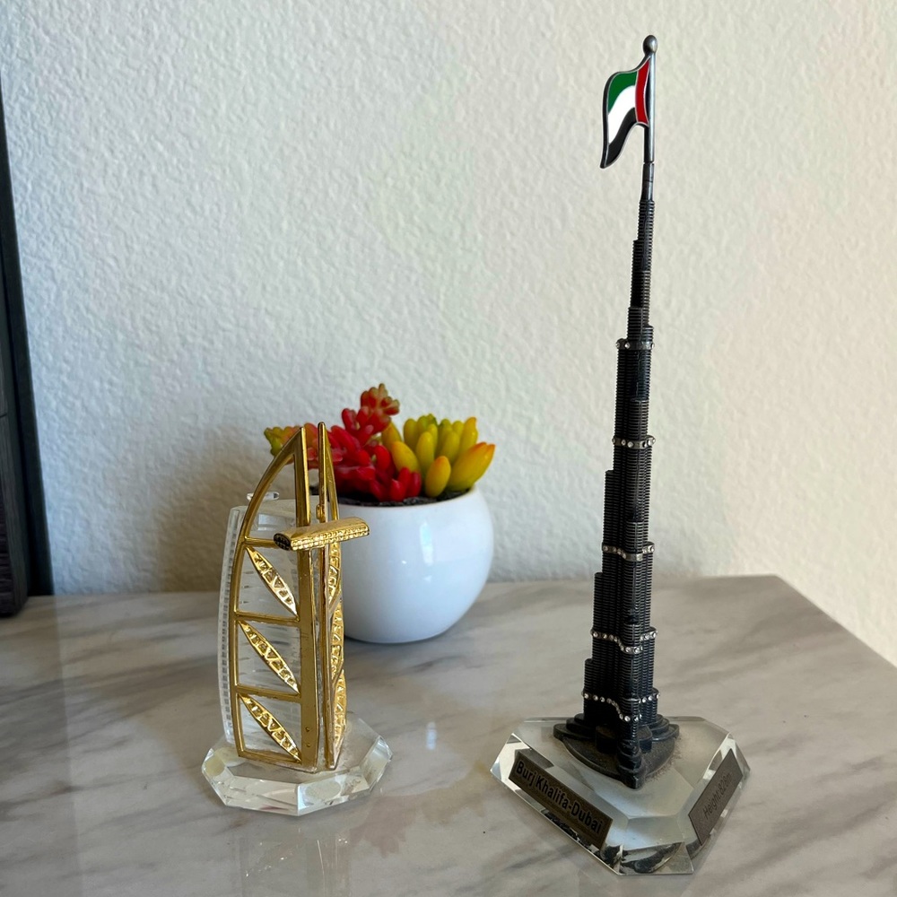 Burj Khalifa + Burj Al Arab Model Miniature Ornament Decoration Collection
